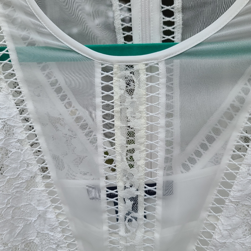 French Connection Chante Lace Minidress size 10 bridal shower bachelorette - Picture 6 of 14